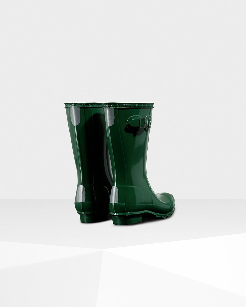 Kids Rain Boots - Hunter Original Big Gloss (51LHKACED) - Green